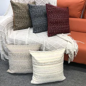 Modern Minimalistisch Gestreift Polyester Kissenbezug Dekorativer Kissenbezug Für Sofa Bett Heimdekoration