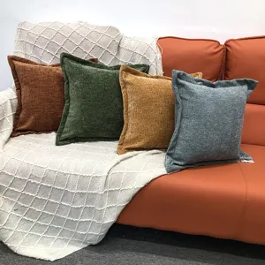 Chenille Kissenbezug einfarbig Sofa Kissen dekorative Kissenbezug fuer Heimtextilien