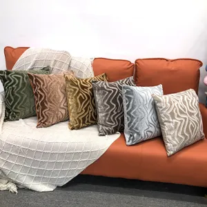 Fluwelen kussenhoes met textuur voor woonkamer bank en slaapkamer bed decoratie.