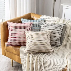 Modern Minimalistisch Polyester Zierkissenbezug Gestreift Getuftet Kissenhülle Für Wohnzimmer Sofa Schlafzimmer Dekor