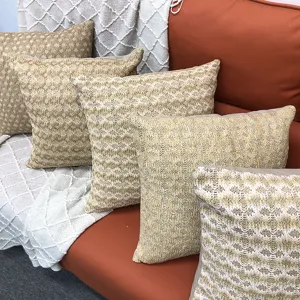 Coussin décoratif en tricot motif géométrique pour canapé salon bureau 45x45cm