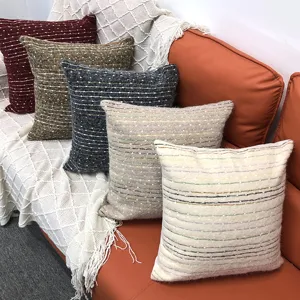 Dekorative gestreifte Kissenbezüge Set für Sofa Couch Wohnzimmer Heimdekoration Kissen