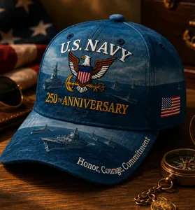Cappellino da baseball ricamato per il 250° anniversario della US Navy cappello uomo