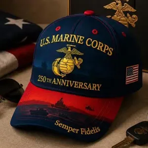 Cappellino da baseball del 250° anniversario del Corpo dei Marines degli Stati Uniti