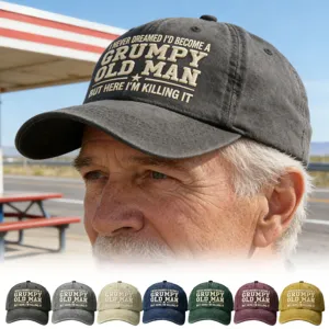 Berretto da baseball in cotone lavato vintage con ricamo divertente, cappello sole.