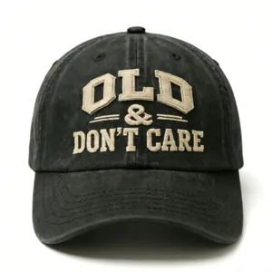 Berretto da Baseball in Cotone Lavato Retro Effetto Usato Dad Hat Regolabile Protezione Solare Esterna con Stampa Lettere