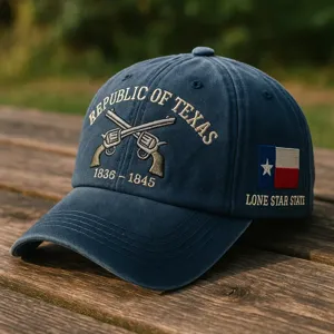Berretto da baseball vintage in cotone lavato con ricamo Texas cappello regolabile uomo