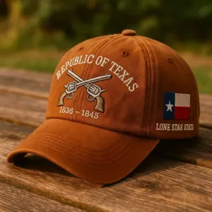Berretto da baseball ricamato vintage della Repubblica del Texas, cappello da sole.