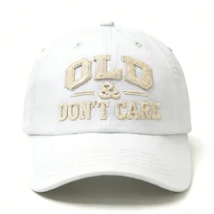 Berretto da baseball in cotone lavato vintage con elegante testo ricamato, protezione solare.