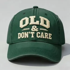 Berretto da baseball verde lavato stile retro con dettagli ricamati, cappello sole.