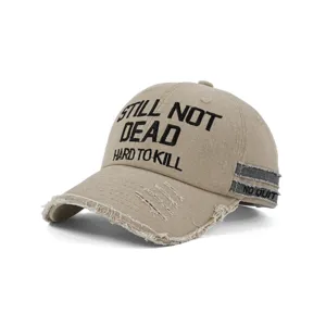 Cappellino da baseball vintage ricamato con effetto logoro e stile streetwear casual trendy