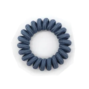 Dark blue telephone wire hair tie elastic hair rope stylish hair accessory for women