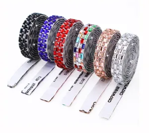 Self-adhesive rhinestone ribbon crystal diamond wrap roll for DIY crafts decoration clothing hat