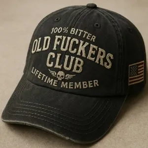 Vintage distressed baseball cap for men and women, washed cotton embroidered dad hat.