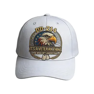 Cappello da baseball bianco da uomo con toppa aquila ricamata, cappellino parasole casual all'aperto.