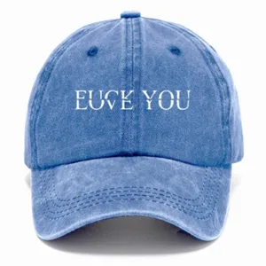 Cappellino da baseball in denim slavato con ricamo di lettere, elegante cappello da sole.