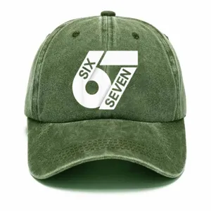 Cappellino da Baseball Vintage in Cotone Verde con Stampa Sport e Tempo Libero Moda