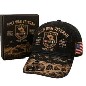 Berretto da baseball tattico militare, cappello ricamato veterano guerra del Golfo toppa.