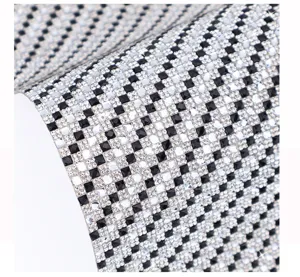 Black and silver crystal rhinestone sheet self adhesive DIY mosaic sticker detail
