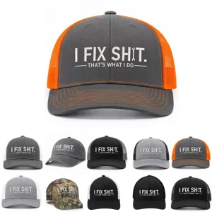 High quality color block mesh baseball cap with stylish embroidery slogan for outdoor sports.