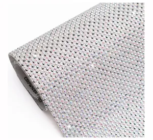 Hoja de malla de diamantes de imitación autoadhesiva brillante para decoración DIY detalle.