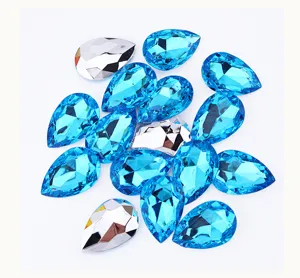 Colorful acrylic teardrop rhinestones pointed back craft accessories for dresses DIY