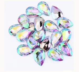 Colorful acrylic teardrop rhinestones pointed back crystal DIY craft gems accessories