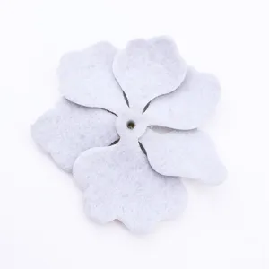 Grey felt flower patch, multi-layered petals for shoes, hats, and garment accessories.