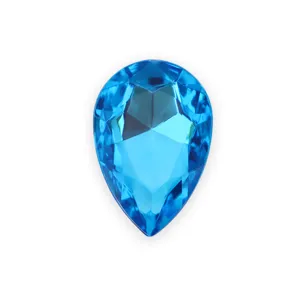 Pear shaped blue acrylic rhinestone teardrop crystal for DIY craft clothing apparel accessories