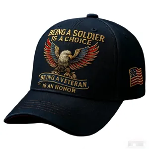 Berretto da baseball con aquila ricamata e slogan patriottico, cappello protezione solare.