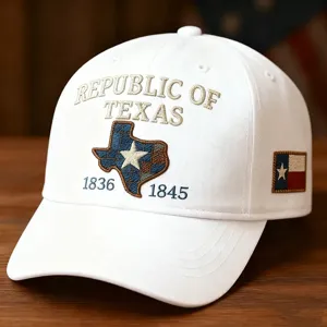 Cappellino da Baseball in Cotone Vintage Unisex Cappello Ricamato Repubblica del Texas Regolabile Protezione Solare Esterna