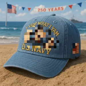 Berretto da baseball in denim 250° anniversario US Navy cappello casual da esterno uomo donna.