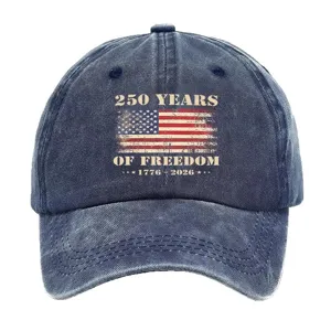 Cappellino da baseball vintage lavato bandiera USA 250 anni liberta cappello sole esterno