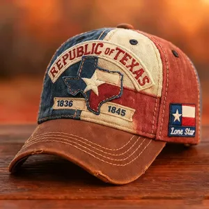 Cappellino da Baseball Vintage in Cotone da Uomo Ricamo Logo Texas Protezione Solare Esterna Regolabile Sport