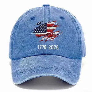 Cappello da baseball con bandiera americana vintage 1776-2026 cappellino uomo donna