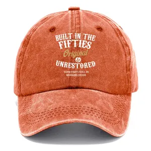 Berretto da baseball vintage lavato per uomo e donna, cappello in stile retro con slogan stampato.