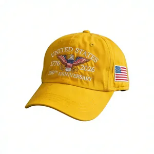 Men's Cotton Baseball Cap American Anniversary Printed Soft Top Outdoor Sun Protection Hat