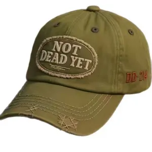 Vintage washed distressed baseball cap with embroidered patch and stylish retro outdoor design