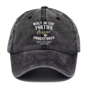 Cappellino da baseball vintage lavato per uomo e donna, dad hat retro con stampa frontale.