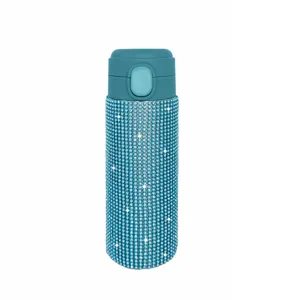 Bling rhinestone vacuum insulated stainless steel water bottle 13.5oz portable travel mug