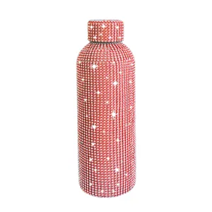 Luxury Rhinestone Stainless Steel Insulated Water Bottle Vacuum Flask Large Capacity Bling Coffee Cup Portable Outdoor Travel Drinkware