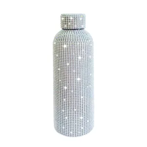 750ml Bling Rhinestone Stainless Steel Vacuum Insulated Water Bottle Sparkling Sparkly