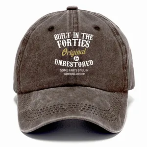Cappello da baseball vintage lavato per uomo e donna, berretto in cotone distressed con stampa.