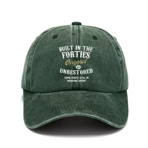 Berretto da baseball slavato vintage per uomo e donna, cappello con stampa retrò.