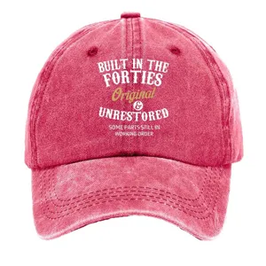 Berretto da baseball vintage lavato per uomo e donna, dad hat con stampa di lettere.