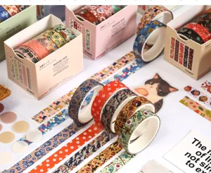 Washi Tapes Box Set süße dekorative Klebebänder für DIY Tagebuch und Scrapbooking.