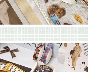 Washi-Klebeband-Set dekorative Sticker für Tagebuch DIY Handwerk Detailansicht bunte Muster.