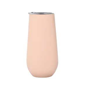 6oz Stainless Steel Vacuum Insulated Egg-Shaped Cup Portable Double Wall Beer Juice Coffee Mug With Lid For Home Car Office