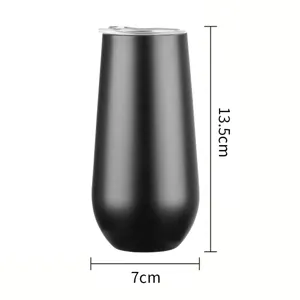 Stainless steel U-shaped egg cup vacuum insulated beer tumbler portable travel mug 6oz
