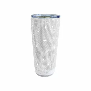 20oz Bling Rhinestone Tumbler with Bluetooth Speaker Double Wall Stainless Steel Cup